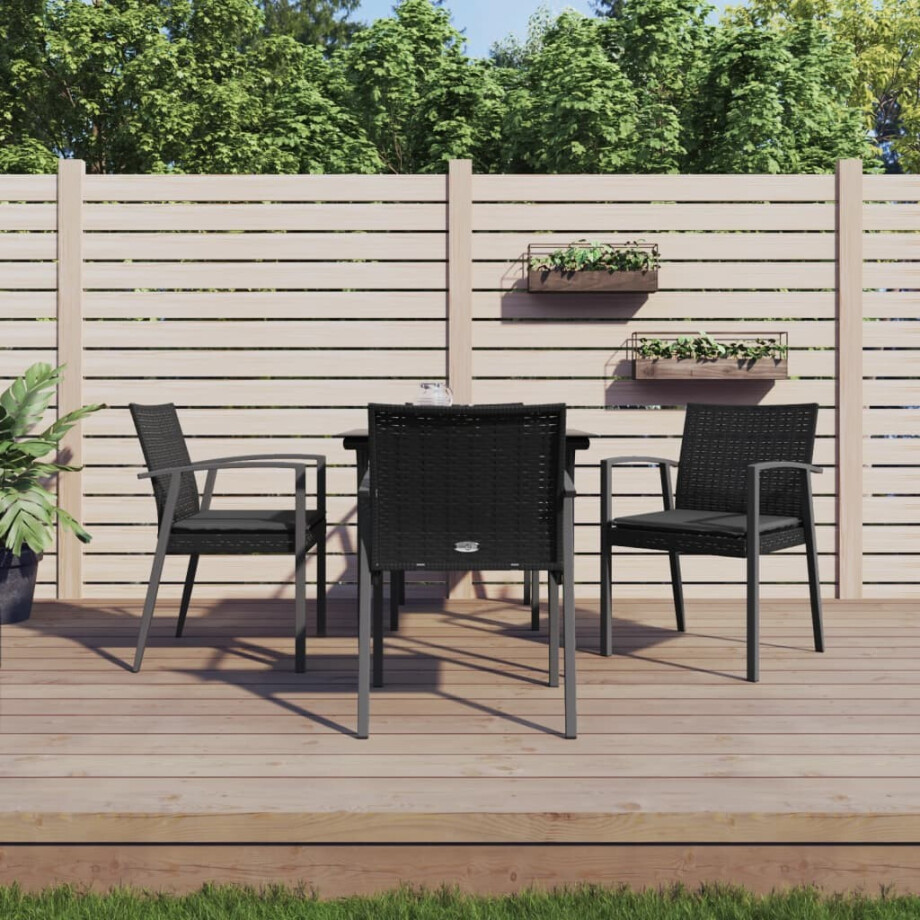vidaXL 5-delige Tuinset met kussens poly rattan en staal vidaXL 5-delige Tuinset met kussens poly rattan en staal afbeelding 1