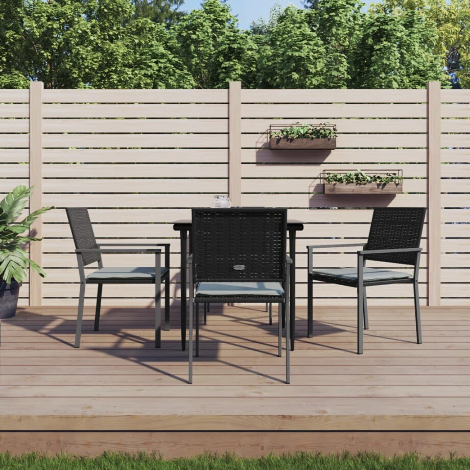 vidaXL 5-delige Tuinset met kussens poly rattan en staal vidaXL 5-delige Tuinset met kussens poly rattan en staal afbeelding 1