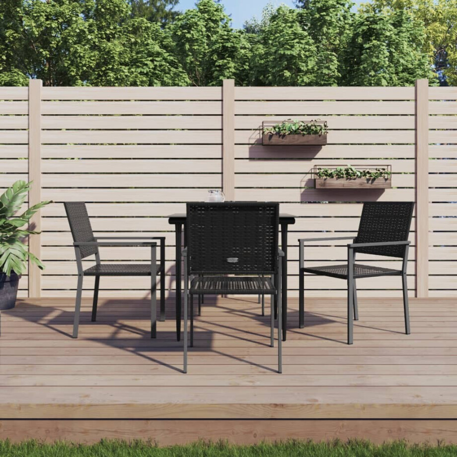 vidaXL 5-delige Tuinset poly rattan en staal afbeelding 1