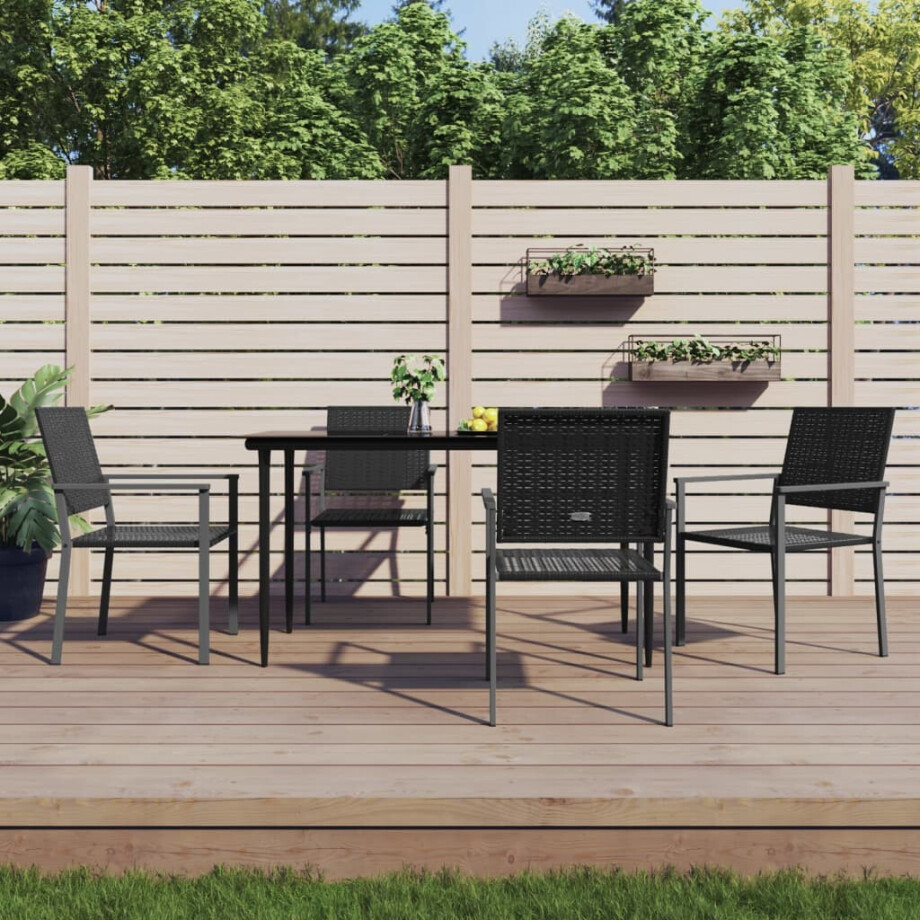 vidaXL 5-delige Tuinset poly rattan en staal vidaXL 5-delige Tuinset poly rattan en staal afbeelding 1