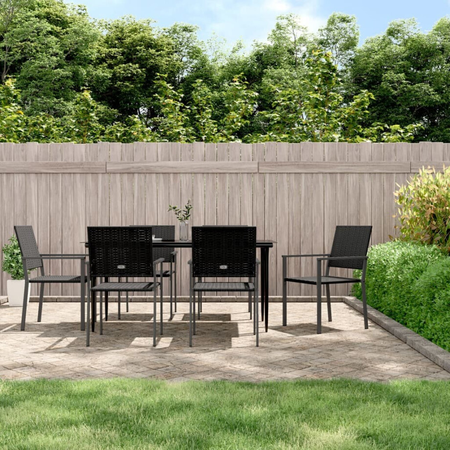 vidaXL 7-delige Tuinset poly rattan en staal vidaXL 7-delige Tuinset poly rattan en staal afbeelding 1