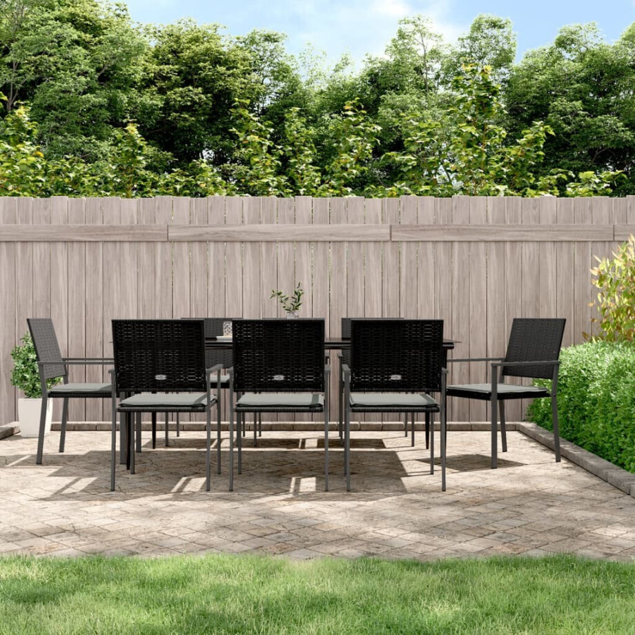 vidaXL 9-delige Tuinset met kussens poly rattan en staal afbeelding 1