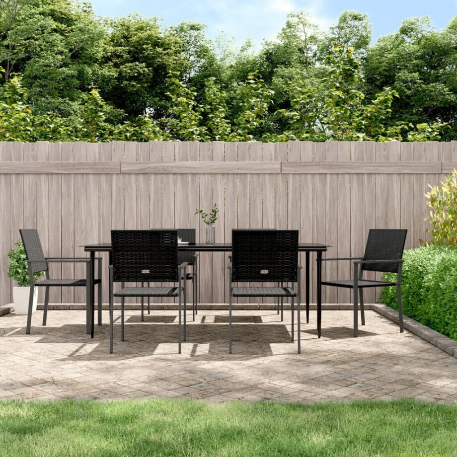 vidaXL 7-delige Tuinset poly rattan en staal vidaXL 7-delige Tuinset poly rattan en staal afbeelding 1