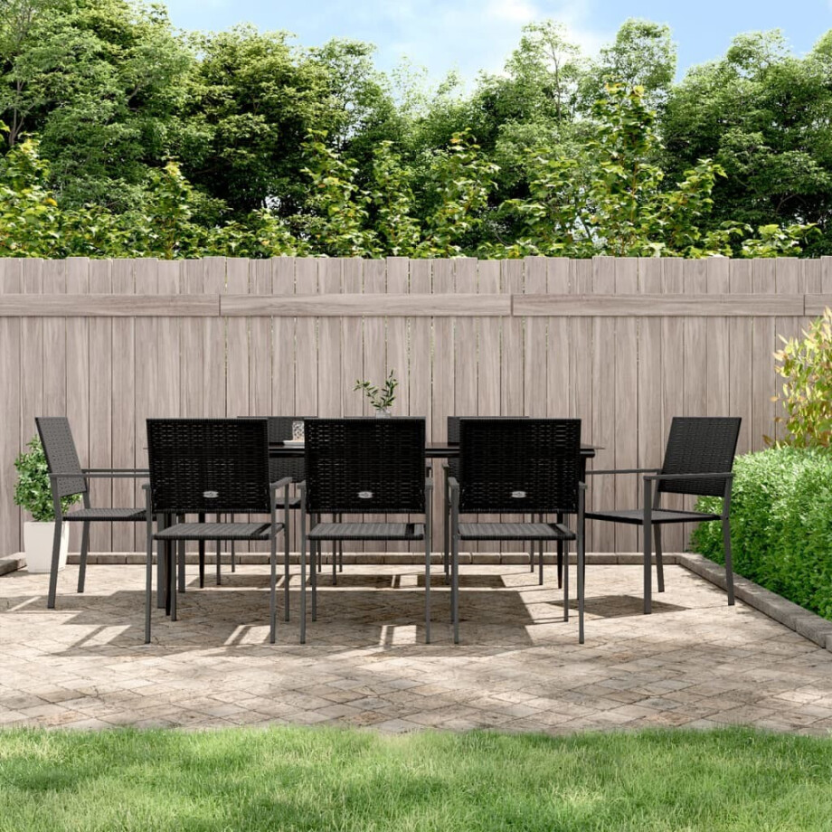 vidaXL 9-delige Tuinset poly rattan en staal vidaXL 9-delige Tuinset poly rattan en staal afbeelding 1
