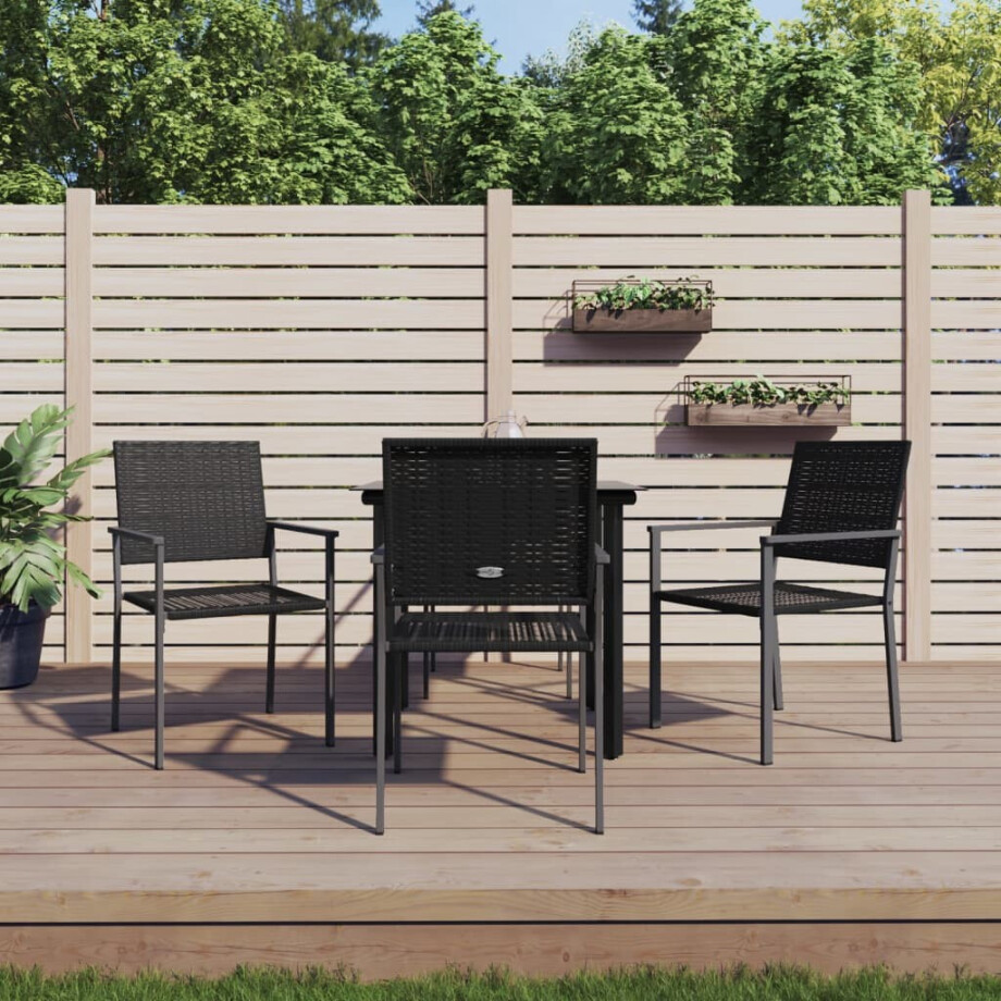 vidaXL 5-delige Tuinset poly rattan en staal afbeelding 1