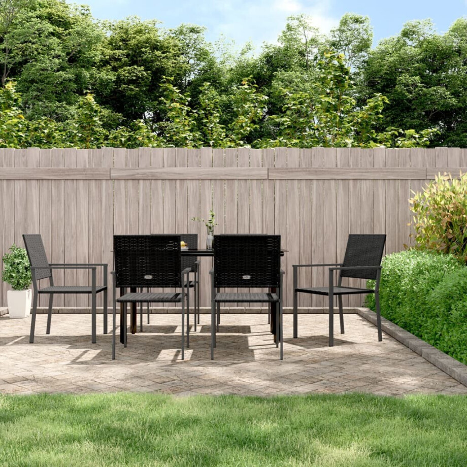 vidaXL 7-delige Tuinset poly rattan en staal vidaXL 7-delige Tuinset poly rattan en staal afbeelding 1