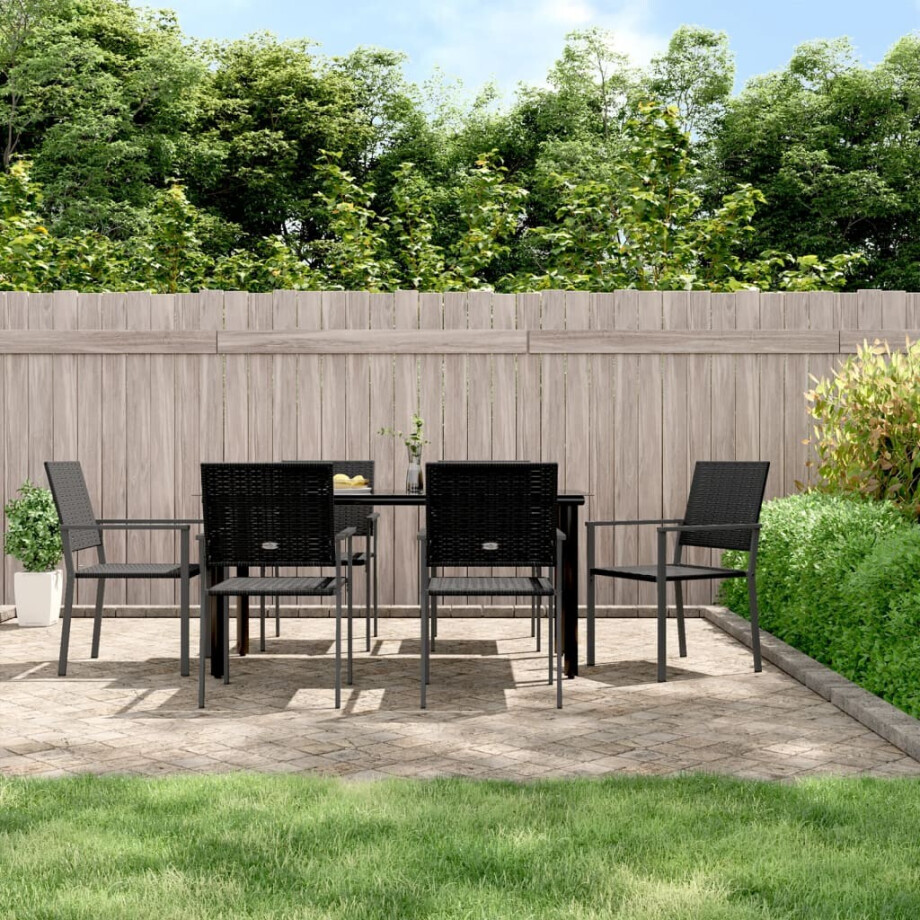 vidaXL 7-delige Tuinset poly rattan en staal vidaXL 7-delige Tuinset poly rattan en staal afbeelding 1