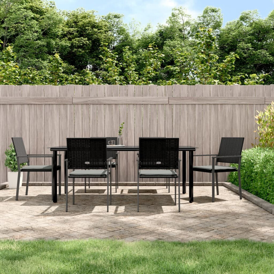 vidaXL 7-delige Tuinset met kussens poly rattan en staal afbeelding 1