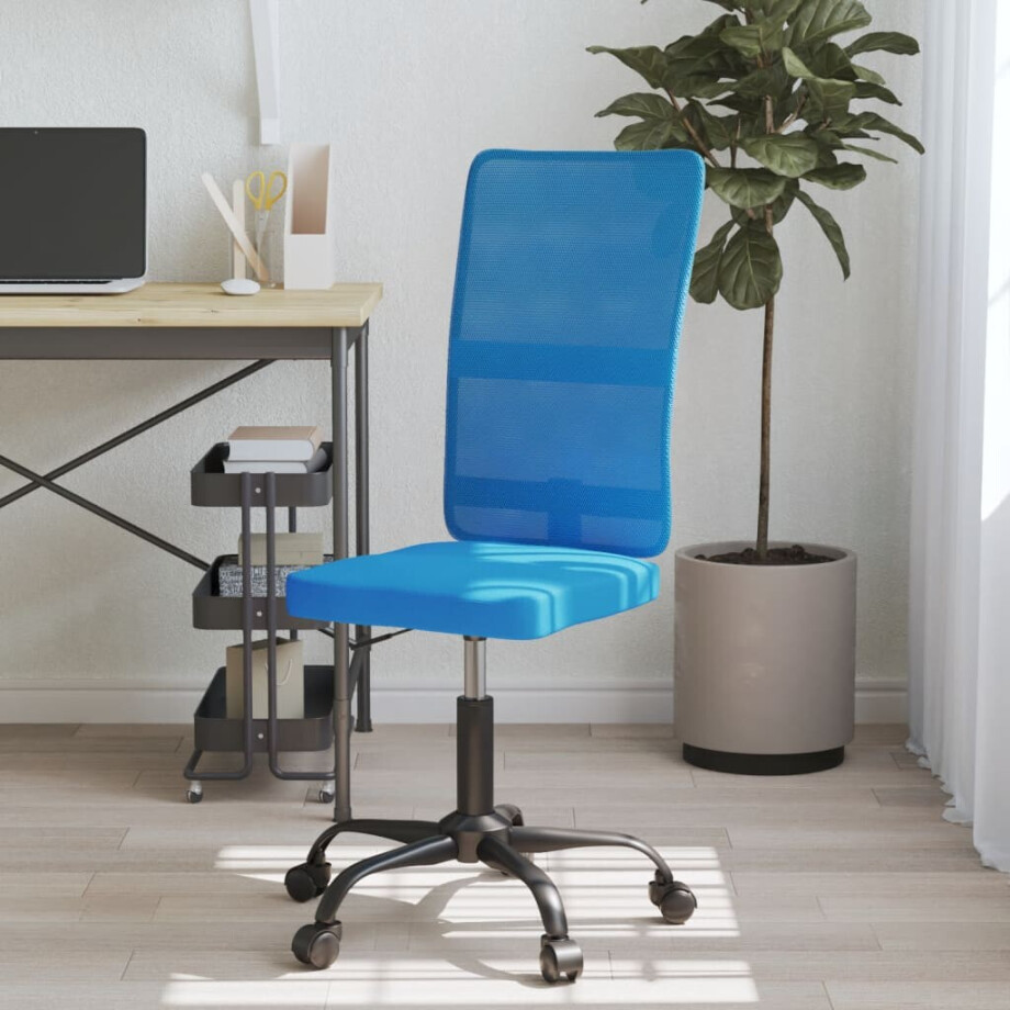 vidaXL Kantoorstoel verstelbare hoogte mesh stof blauw afbeelding 1
