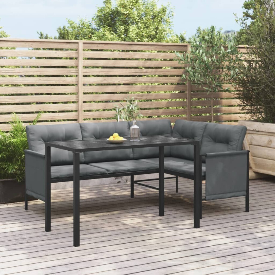 vidaXL Tuintafel 110x54x70 cm staal antracietkleurig vidaXL Tuintafel 110x54x70 cm staal antracietkleurig afbeelding 1