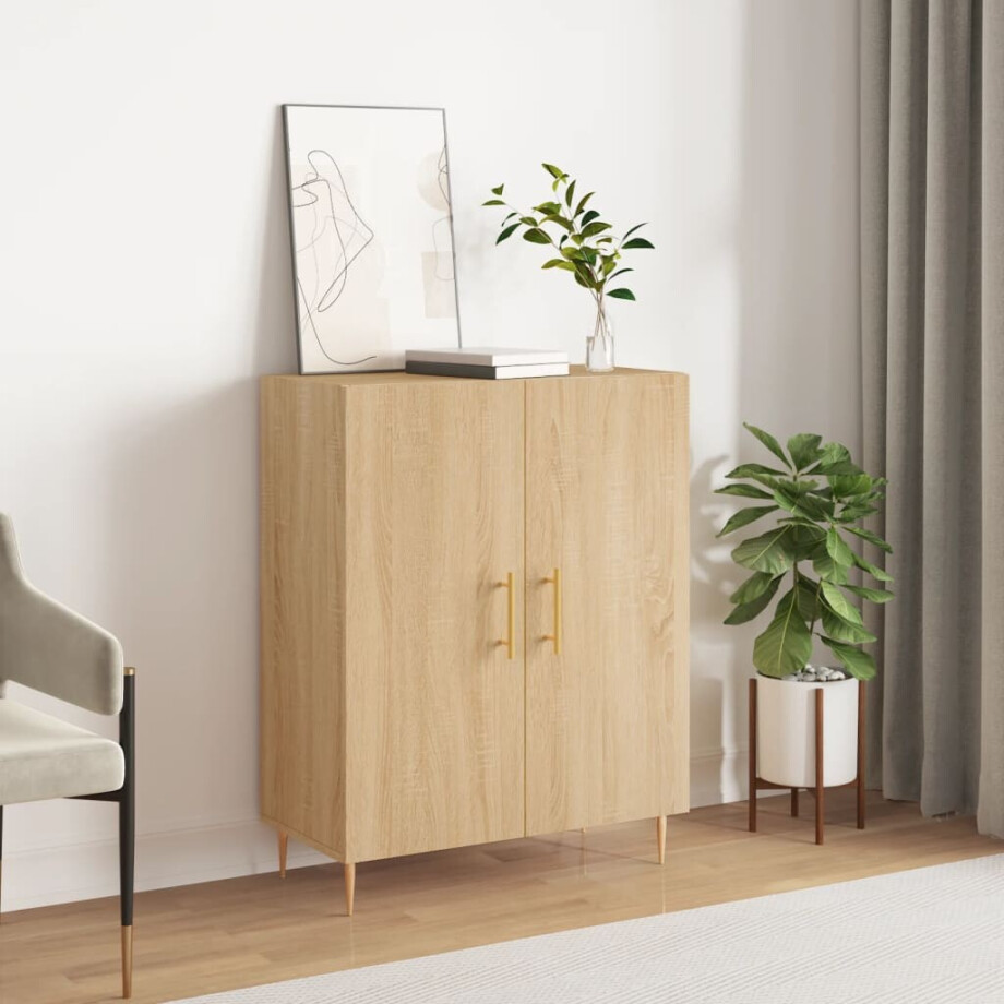 vidaXL Dressoir 69,5x34x90 cm bewerkt hout sonoma eikenkleurig afbeelding 1