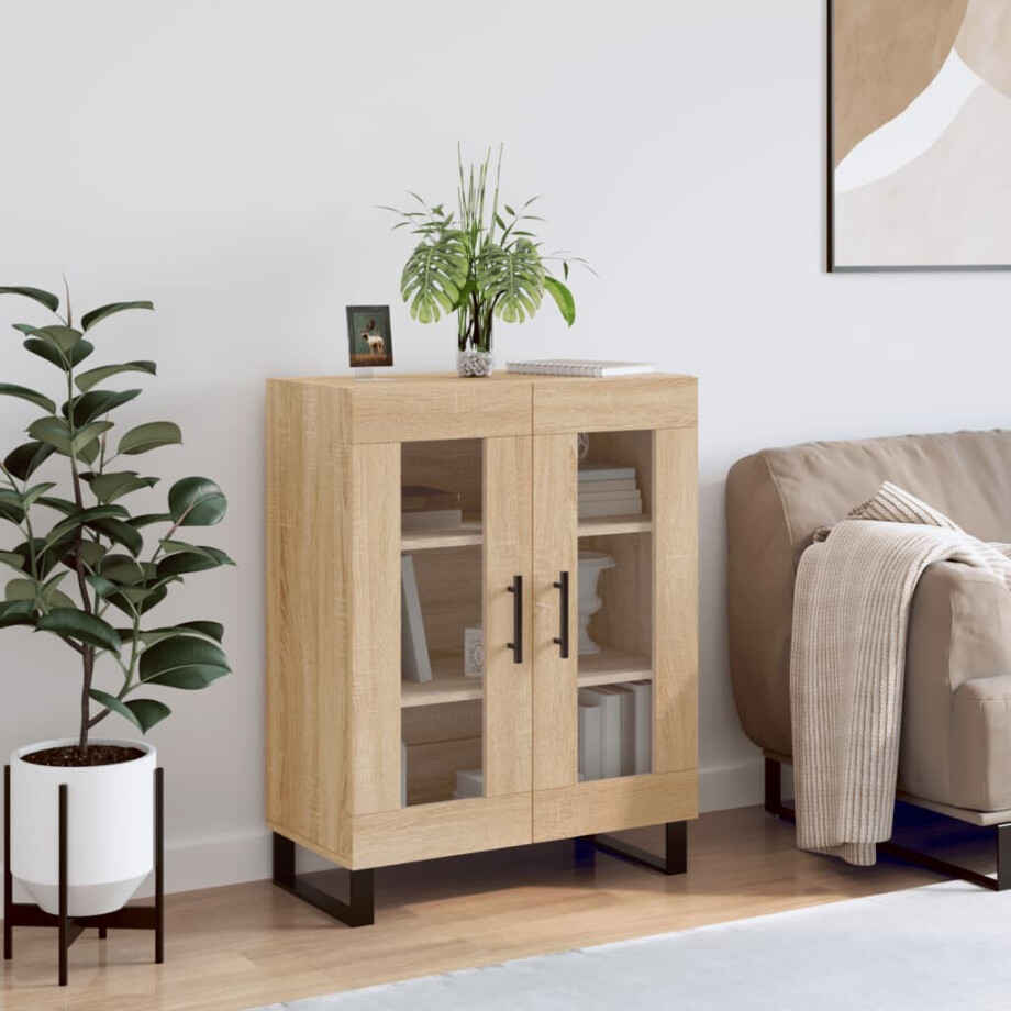 vidaXL Dressoir 69,5x34x90 cm bewerkt hout sonoma eikenkleurig vidaXL Dressoir 69,5x34x90 cm bewerkt hout sonoma eikenkleurig afbeelding 1