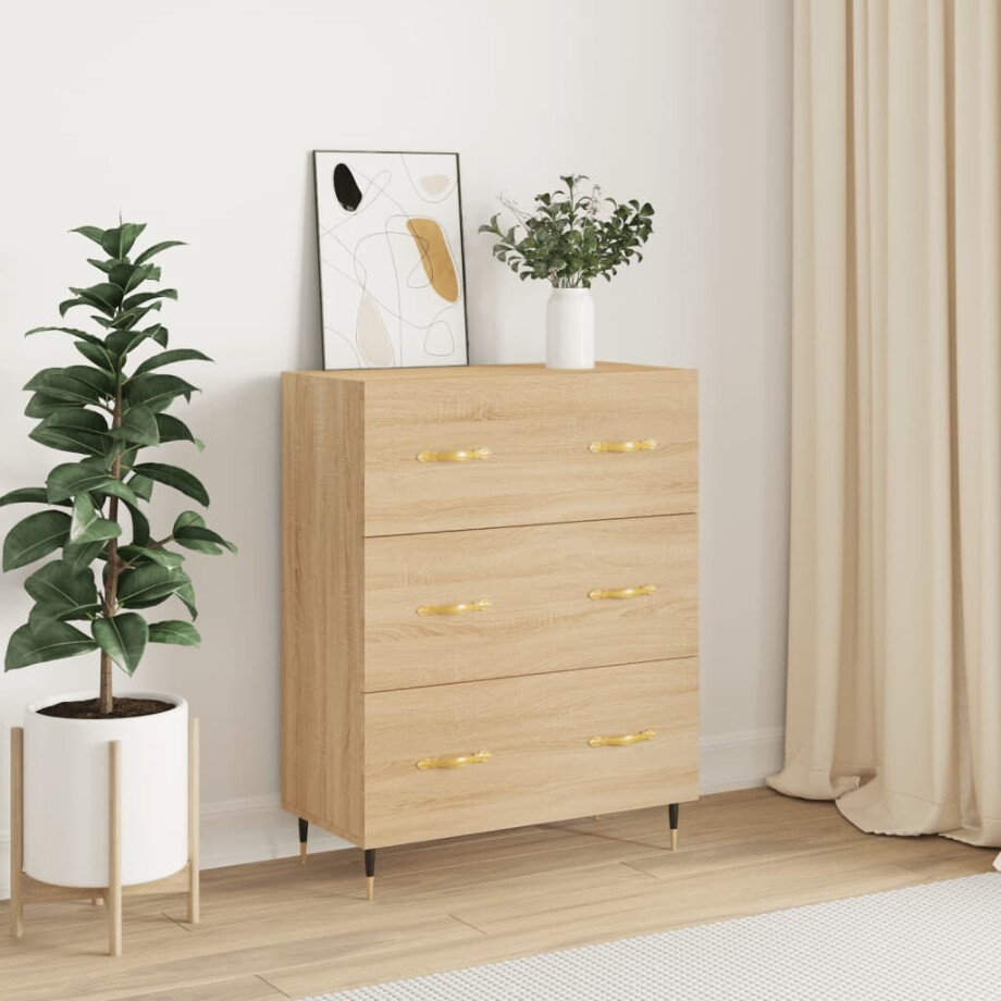 vidaXL Dressoir 69,5x34x90 cm bewerkt hout sonoma eikenkleurig afbeelding 1
