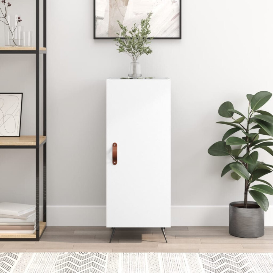 vidaXL Dressoir 34,5x34x90 cm bewerkt hout wit afbeelding 1