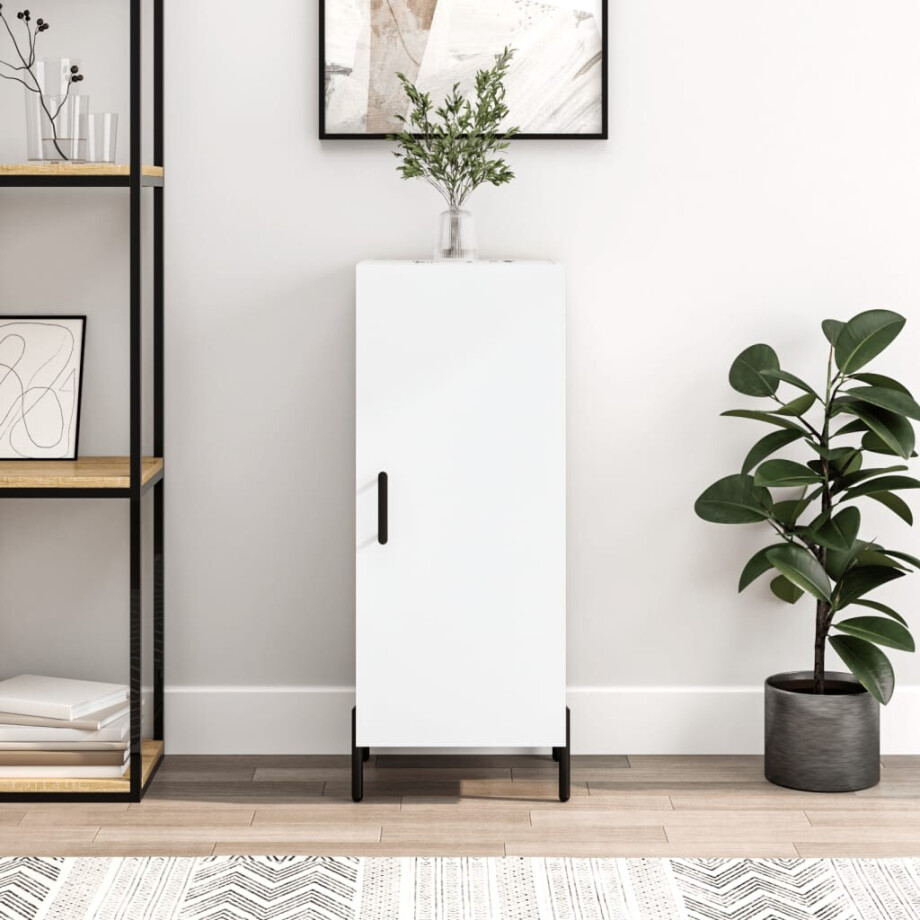 vidaXL Dressoir 34,5x34x90 cm bewerkt hout wit afbeelding 1