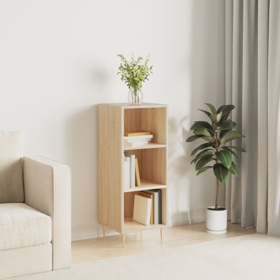 vidaXL Dressoir 34,5x32,5x90 cm bewerkt hout sonoma eikenkleurig afbeelding 1