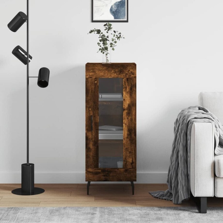 vidaXL Dressoir 34,5x34x90 cm bewerkt hout gerookt eiken afbeelding 1