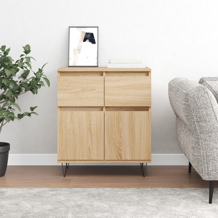 vidaXL Dressoir 60x35x70 cm bewerkt hout sonoma eikenkleurig vidaXL Dressoir 60x35x70 cm bewerkt hout sonoma eikenkleurig afbeelding 1