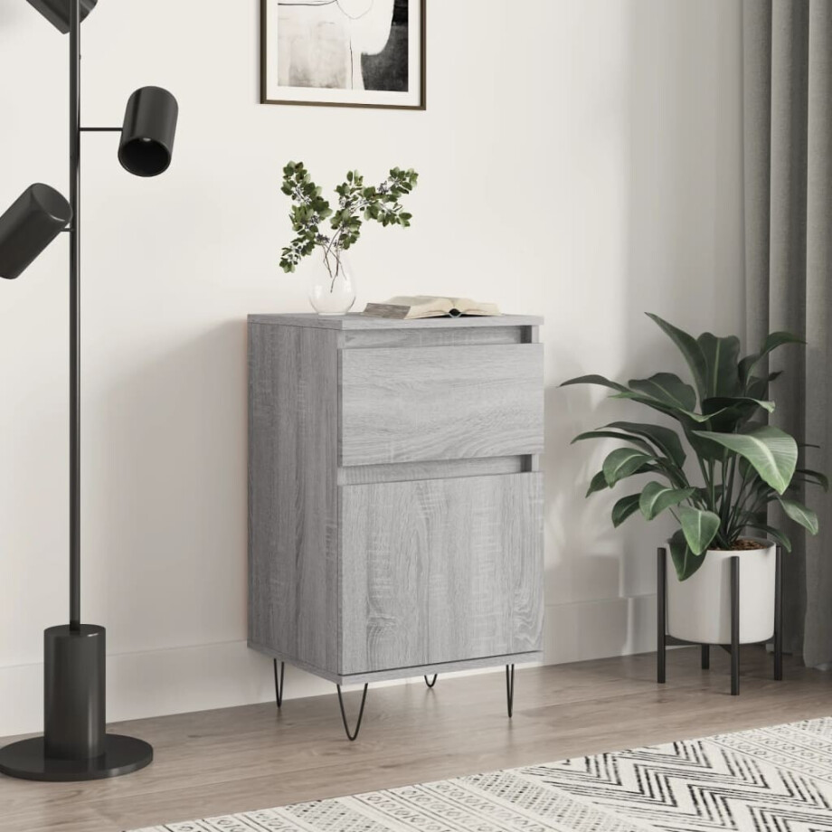vidaXL Dressoir 40x35x70 cm bewerkt hout grijs sonoma afbeelding 1