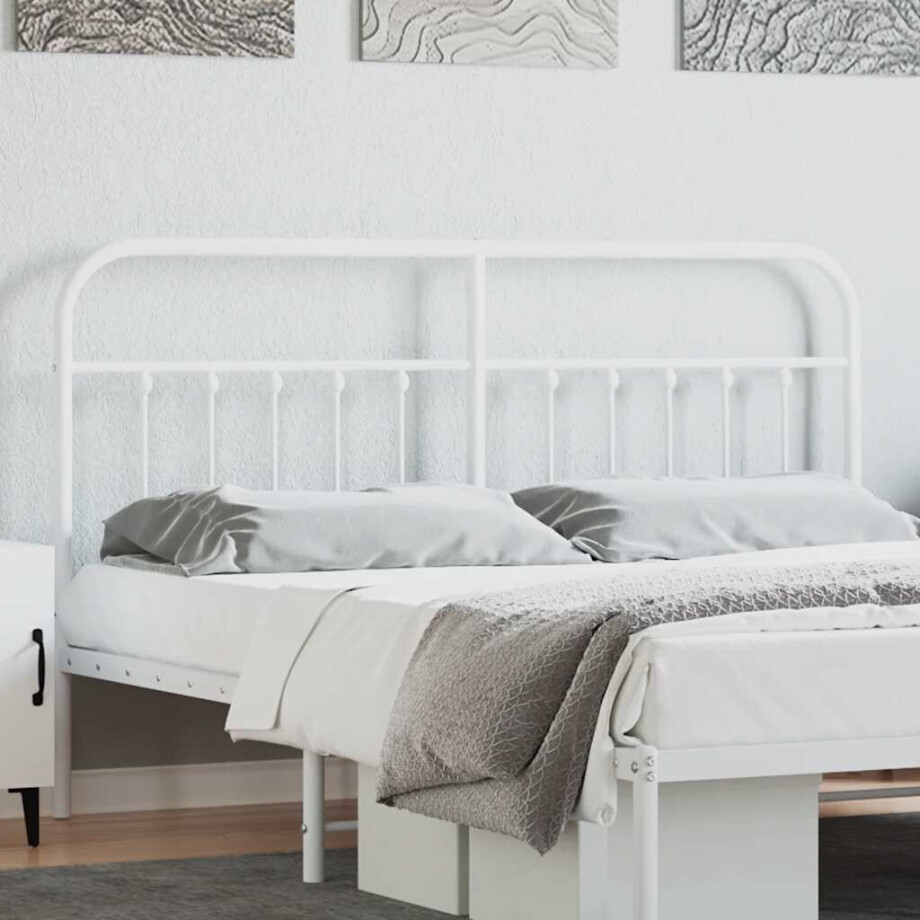vidaXL Hoofdbord metaal wit 160 cm afbeelding 1