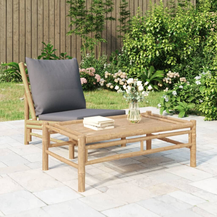 vidaXL Tuintafel 100x55x33 cm bamboe afbeelding 1