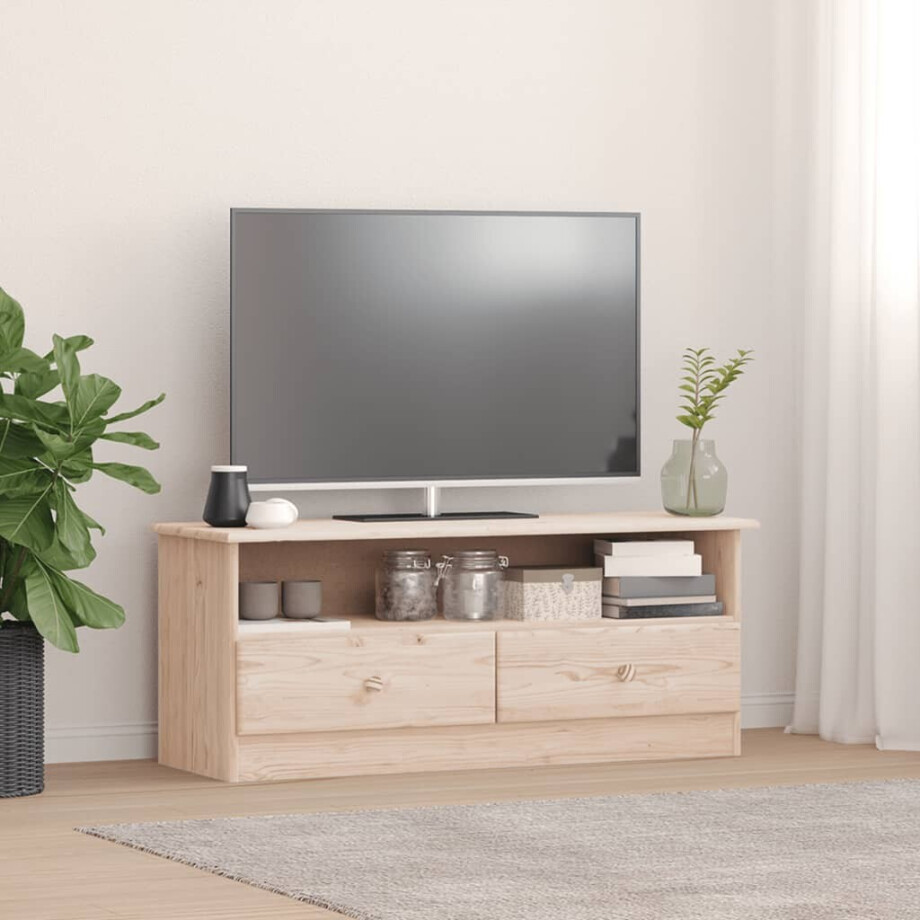 vidaXL TV-meubel met lades ALTA 100x35x41 cm massief grenenhout afbeelding 1
