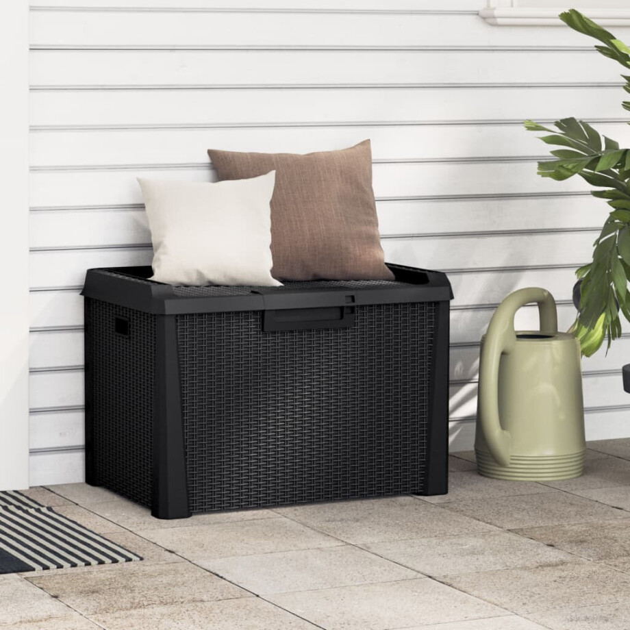 vidaXL Tuinbox 125 L polypropeen antracietkleurig afbeelding 1