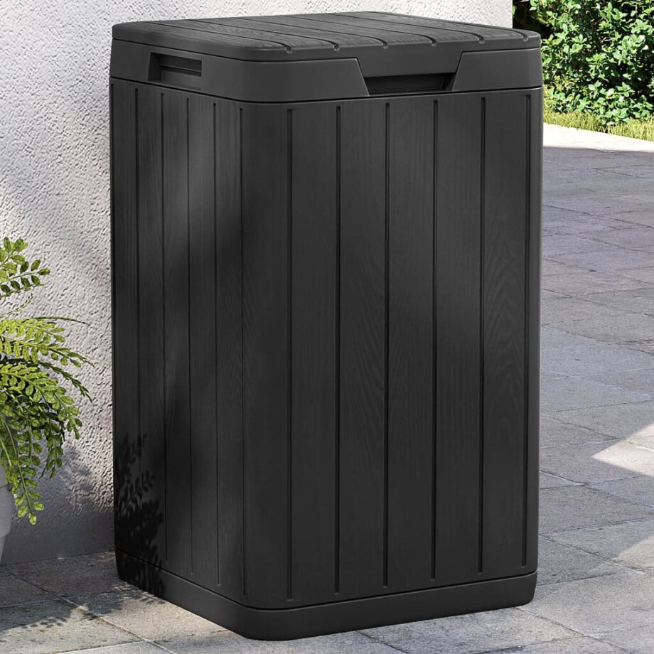 vidaXL Tuinafvalbak 38x38x65 cm polypropeen antracietkleurig afbeelding 1