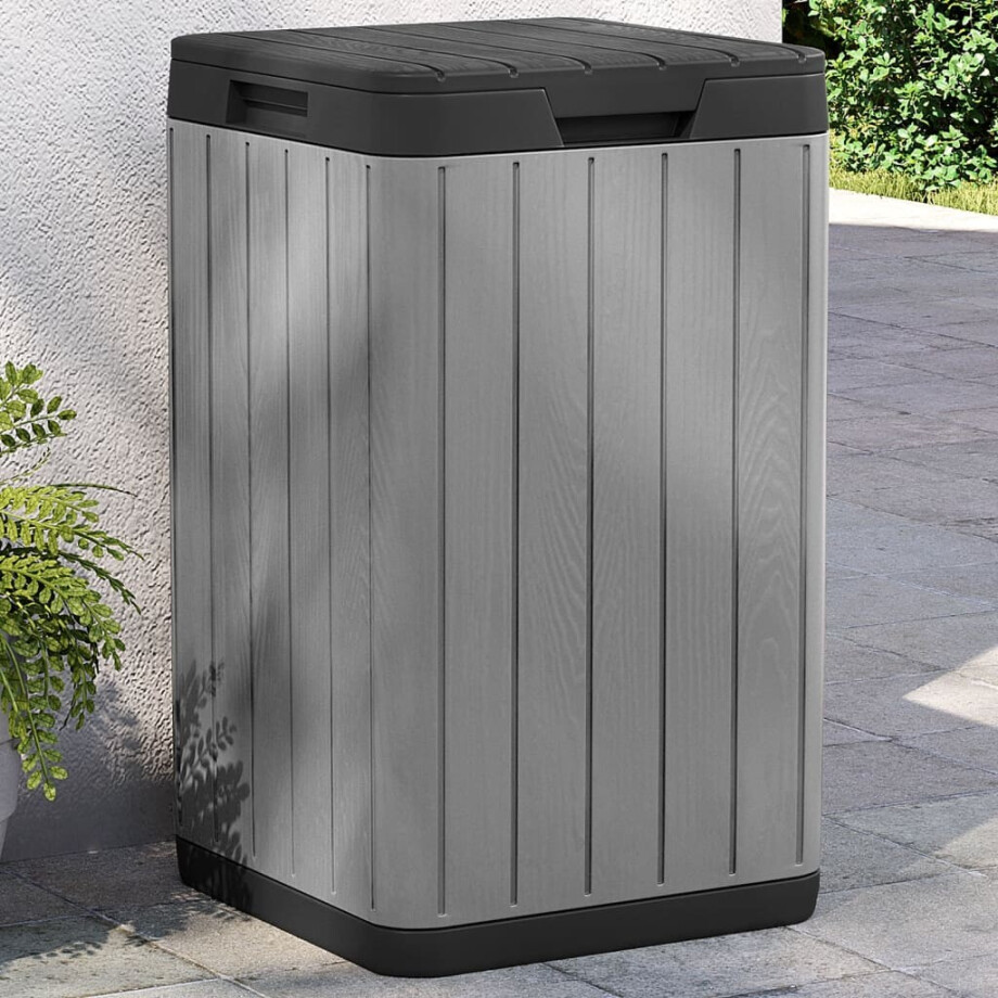 vidaXL Tuinafvalbak 38x38x65 cm polypropeen grijs afbeelding 1