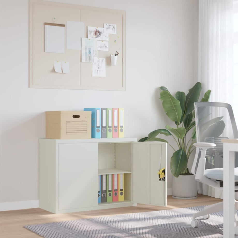 vidaXL Archiefkast 90x40x70 cm staal lichtgrijs vidaXL Archiefkast 90x40x70 cm staal lichtgrijs afbeelding 1