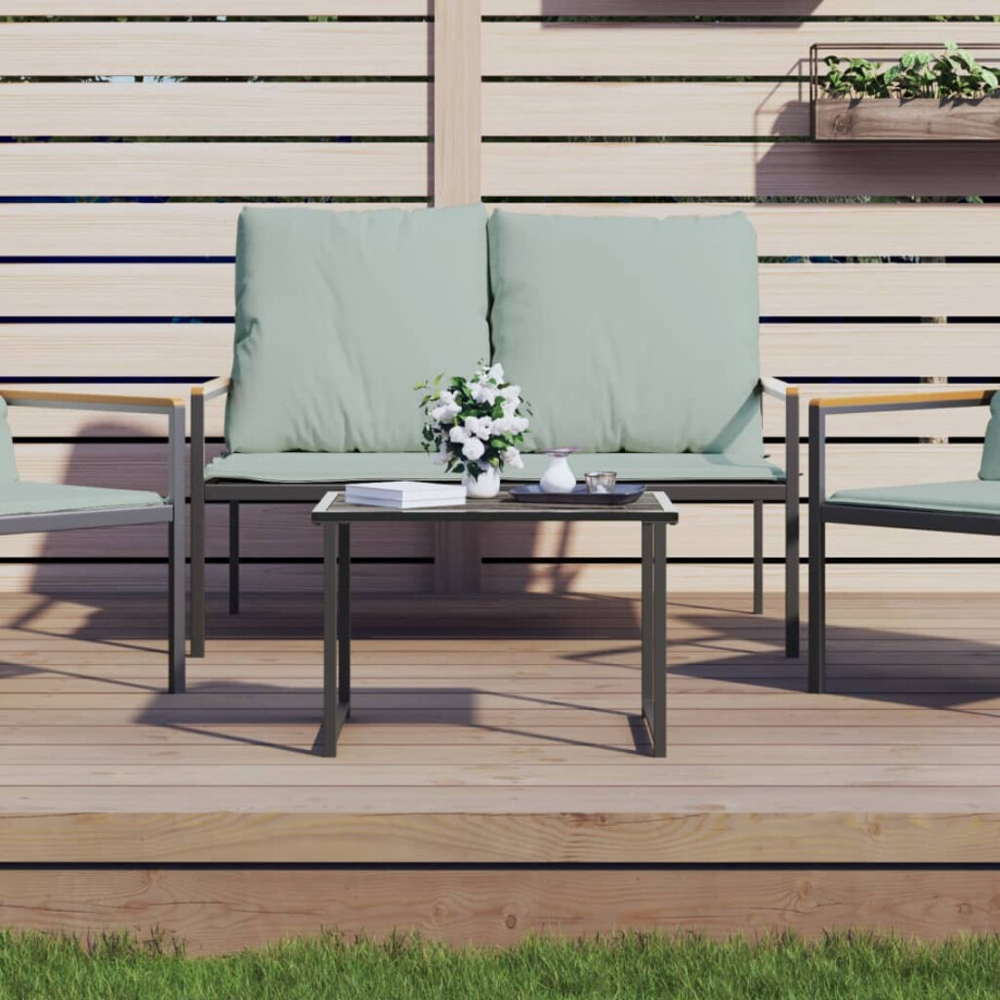 vidaXL Tuintafel 55x40x37 cm staal antracietkleurig afbeelding 1