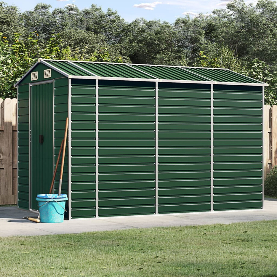 vidaXL Tuinhuis Groen 191x300x198 cm Gegalvaniseerd Staal vidaXL Tuinhuis Groen 191x300x198 cm Gegalvaniseerd Staal afbeelding 1