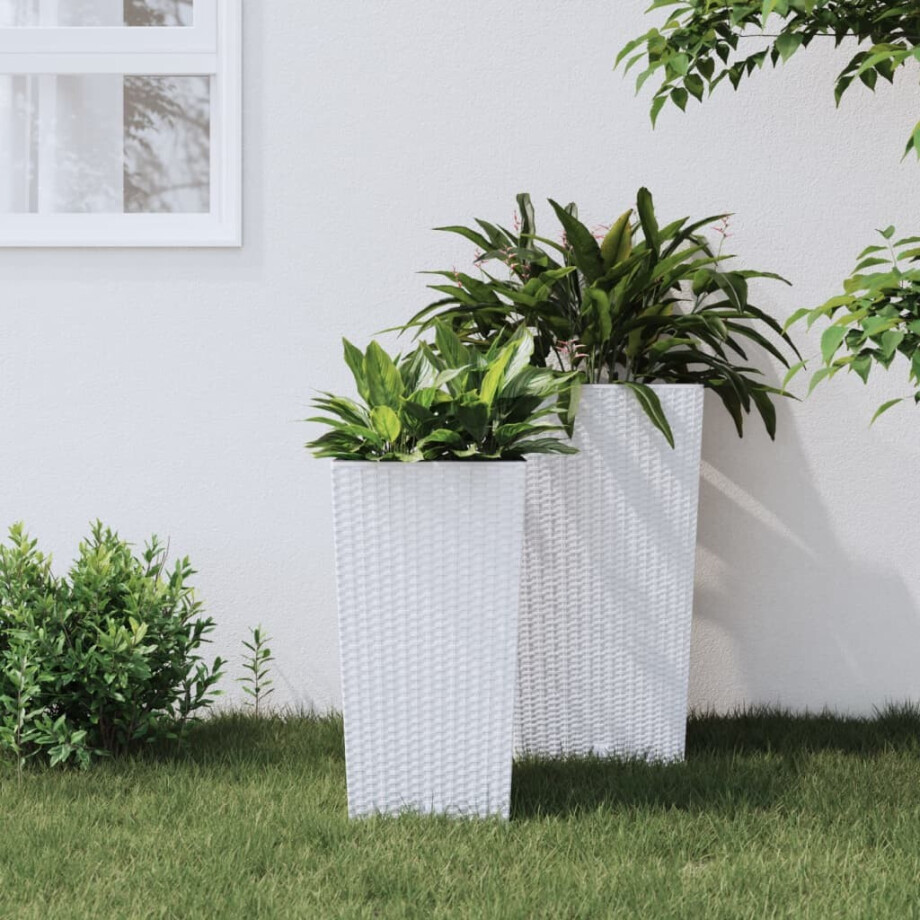 vidaXL Plantenbak met uitneembare bak rattan-look 11/26,5 L PP wit vidaXL Plantenbak met uitneembare bak rattan-look 11/26,5 L PP wit afbeelding 1