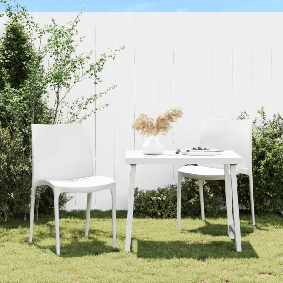 vidaXL Tuinstoelen 2 st 50x46x80 cm polypropeen wit afbeelding 1