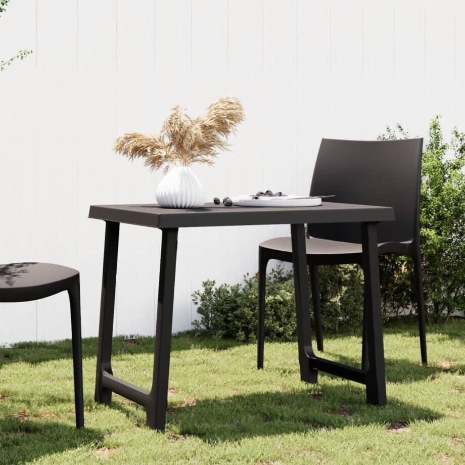 vidaXL Campingtafel hout-look 79x56x64 cm PP antracietkleurig vidaXL Campingtafel hout-look 79x56x64 cm PP antracietkleurig afbeelding 1