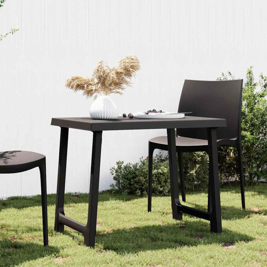 vidaXL Campingtafel hout-look 79x56x64 cm PP antracietkleurig afbeelding 1