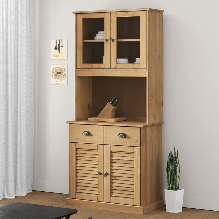 vidaXL Hoge kast VIGO 78x40x175 cm massief grenenhout afbeelding 1
