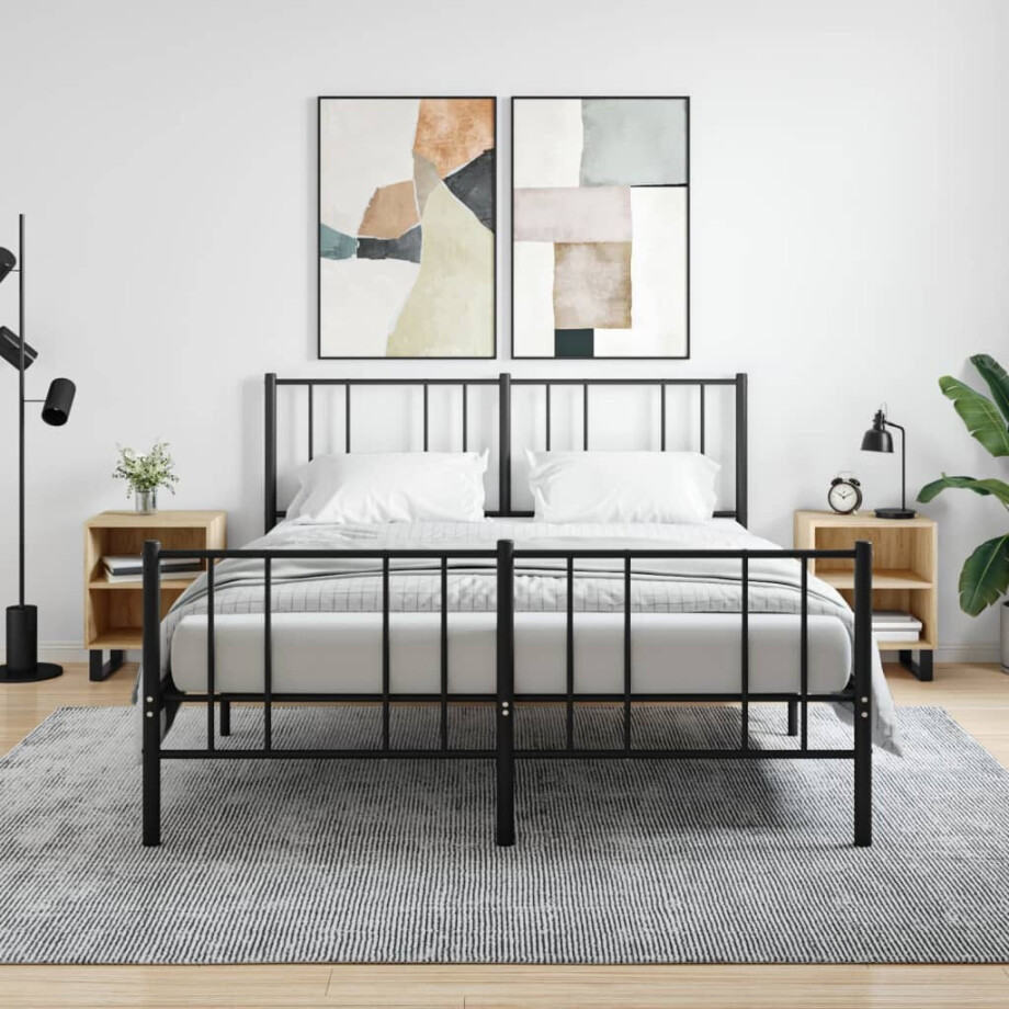 vidaXL Nachtkastjes 2 st 40x30x50 cm bewerkt hout sonoma eikenkleurig afbeelding 1