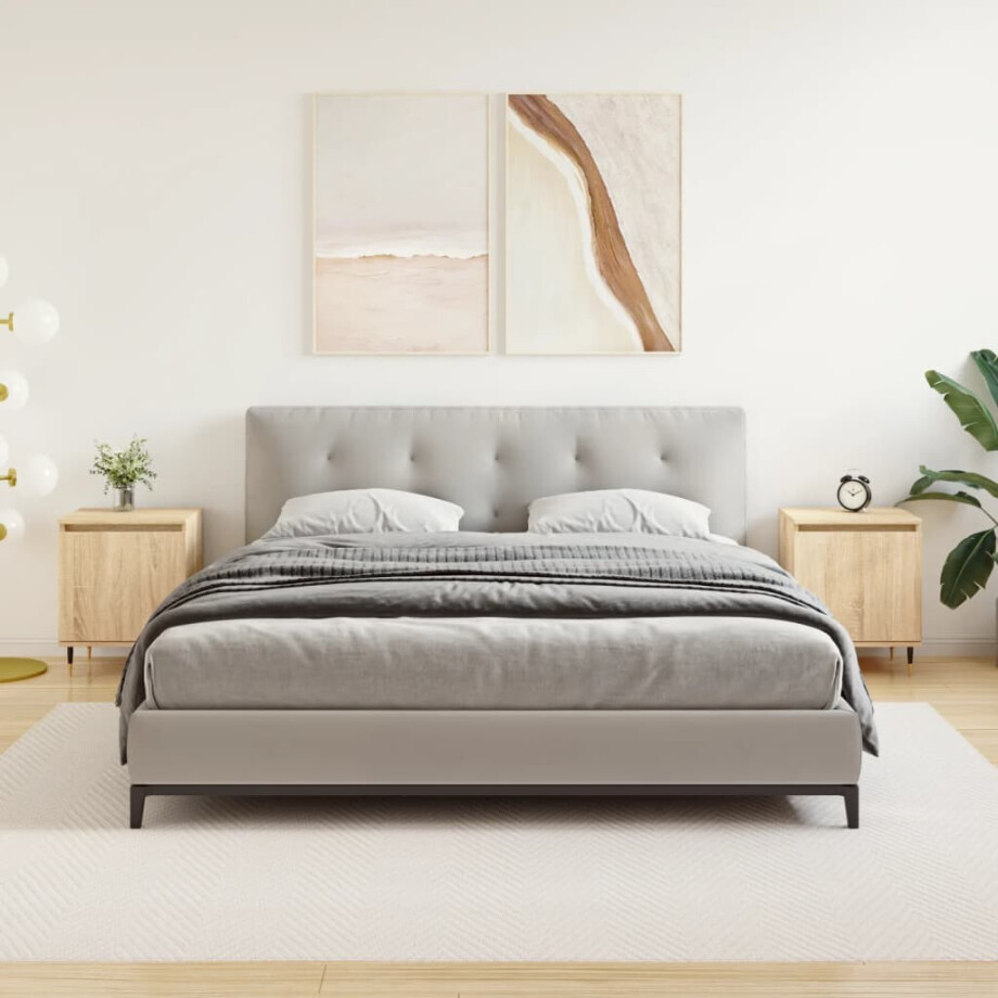 vidaXL Nachtkastjes 2 st 40x30x50 cm bewerkt hout sonoma eikenkleurig vidaXL Nachtkastjes 2 st 40x30x50 cm bewerkt hout sonoma eikenkleurig afbeelding 1