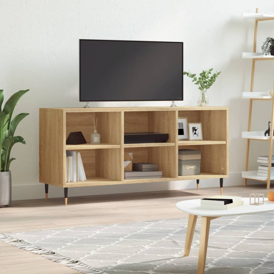 vidaXL Tv-meubel 103,5x30x50 cm bewerkt hout sonoma eikenkleurig afbeelding 1