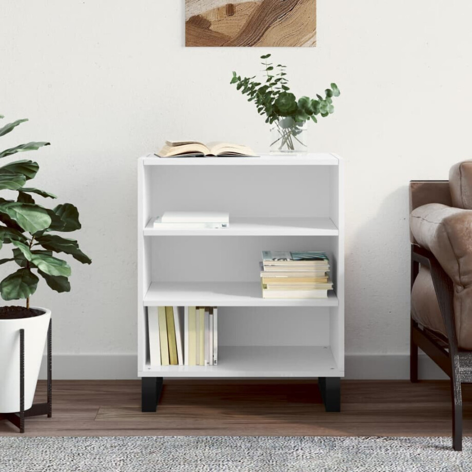 vidaXL Dressoir 57x35x70 cm bewerkt hout hoogglans wit vidaXL Dressoir 57x35x70 cm bewerkt hout hoogglans wit afbeelding 1
