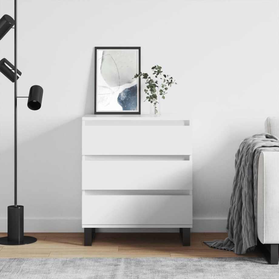 vidaXL Dressoir 60x35x70 cm bewerkt hout wit vidaXL Dressoir 60x35x70 cm bewerkt hout wit afbeelding 1