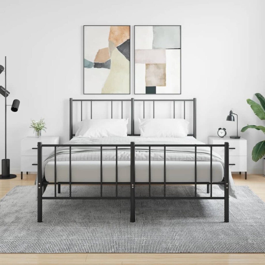 vidaXL Nachtkastjes 2 st 40x35x47,5 cm bewerkt hout hoogglans wit afbeelding 1