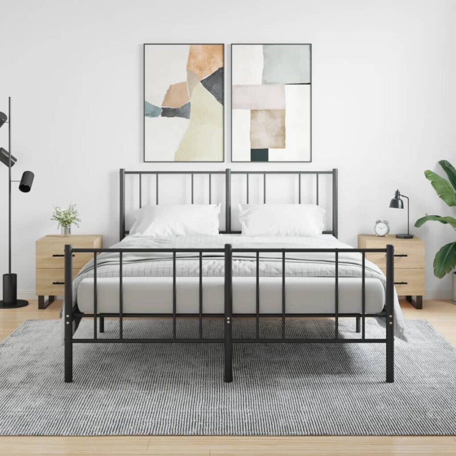 vidaXL Nachtkastjes 2 st 40x35x47,5 cm bewerkt hout sonoma eikenkleur afbeelding 1