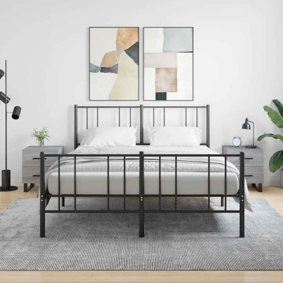 vidaXL Nachtkastjes 2 st 40x35x47,5 cm bewerkt hout grijs sonoma eiken vidaXL Nachtkastjes 2 st 40x35x47,5 cm bewerkt hout grijs sonoma eiken afbeelding 1