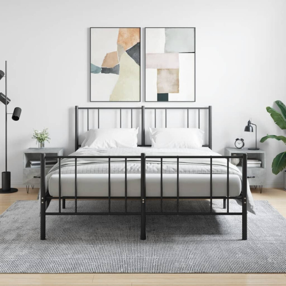 vidaXL Nachtkastjes 2 st 40x35x47,5 cm bewerkt hout betongrijs afbeelding 1