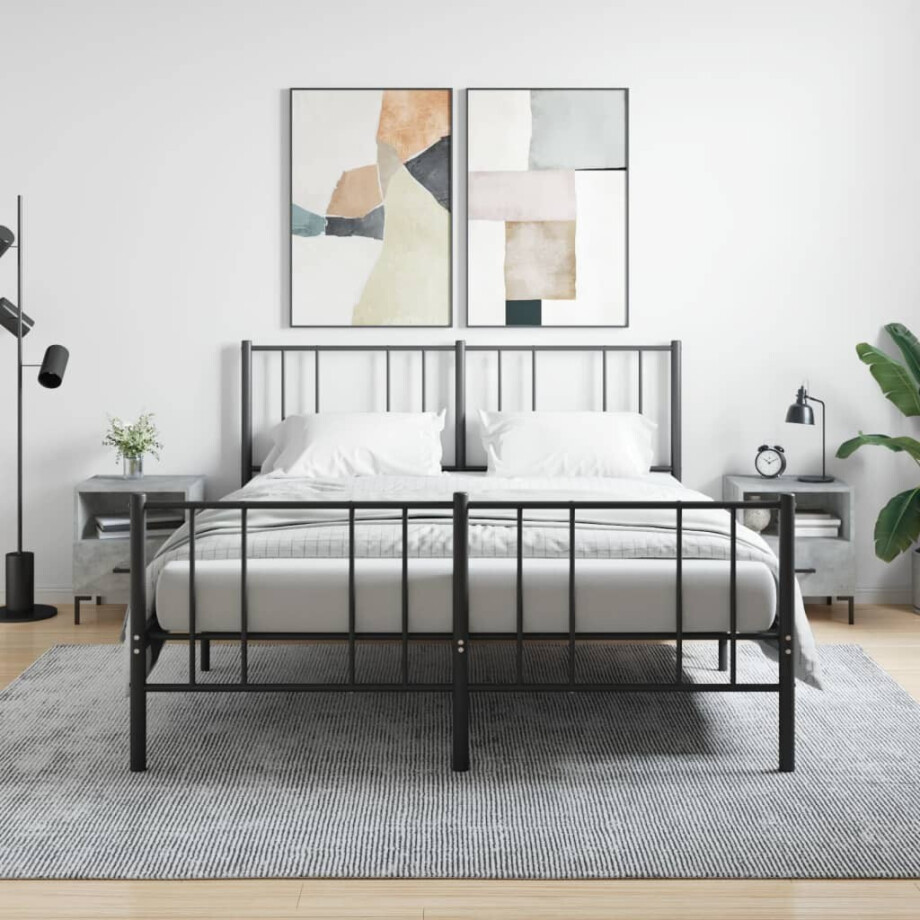 vidaXL Nachtkastjes 2 st 40x35x47,5 cm bewerkt hout betongrijs afbeelding 1