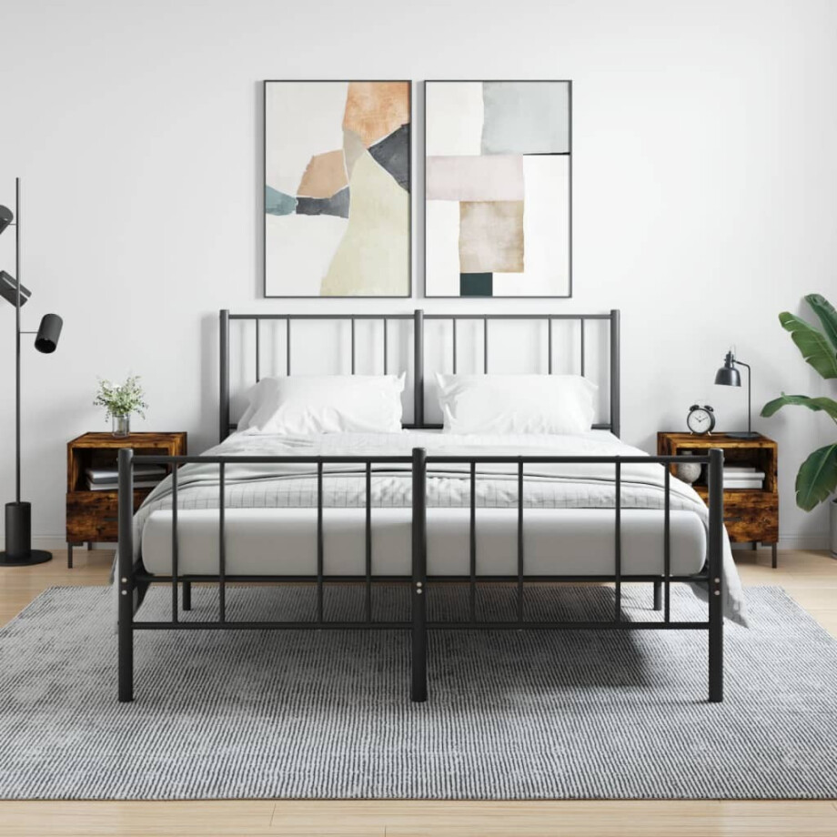 vidaXL Nachtkastjes 2 st 40x35x47,5 cm bewerkt hout gerookt eikenkleur afbeelding 1