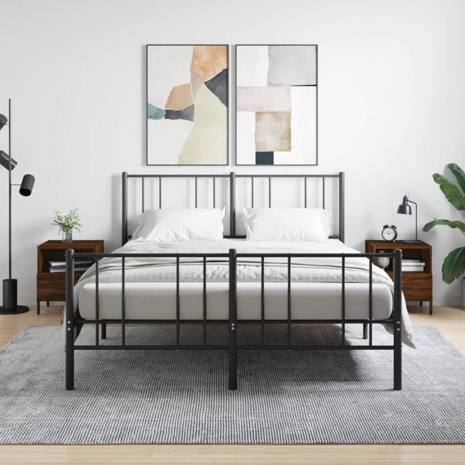 vidaXL Nachtkastjes 2 st 40x35x47,5 cm bewerkt hout bruin eikenkleur vidaXL Nachtkastjes 2 st 40x35x47,5 cm bewerkt hout bruin eikenkleur afbeelding 1