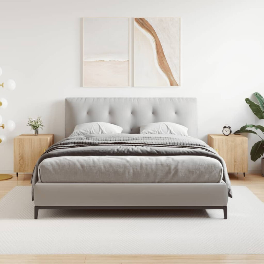 vidaXL Nachtkastjes 2 st 40x40x50 cm bewerkt hout sonoma eikenkleurig afbeelding 1